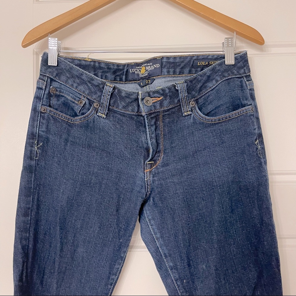 Lucky Brand Lola dark wash skinny jeans size 4/27 short low rise